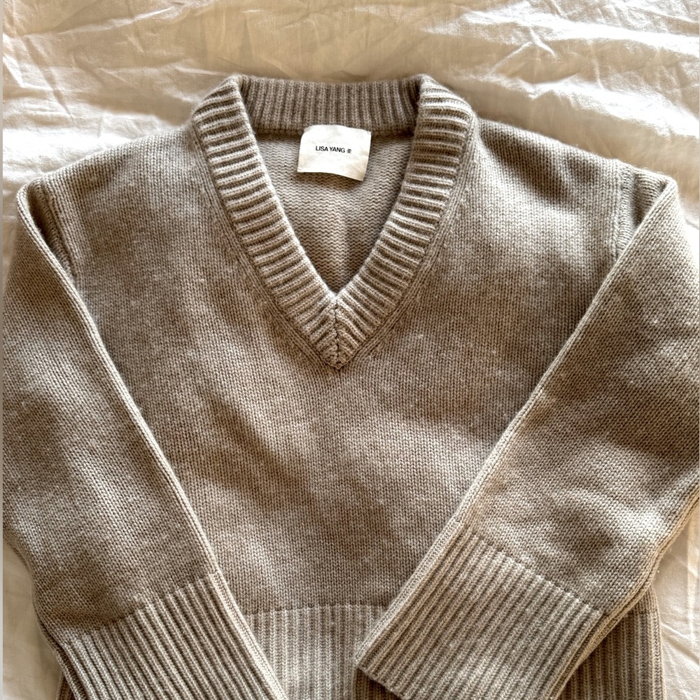 Lisa Yang Aletta Sweater in deep taupe